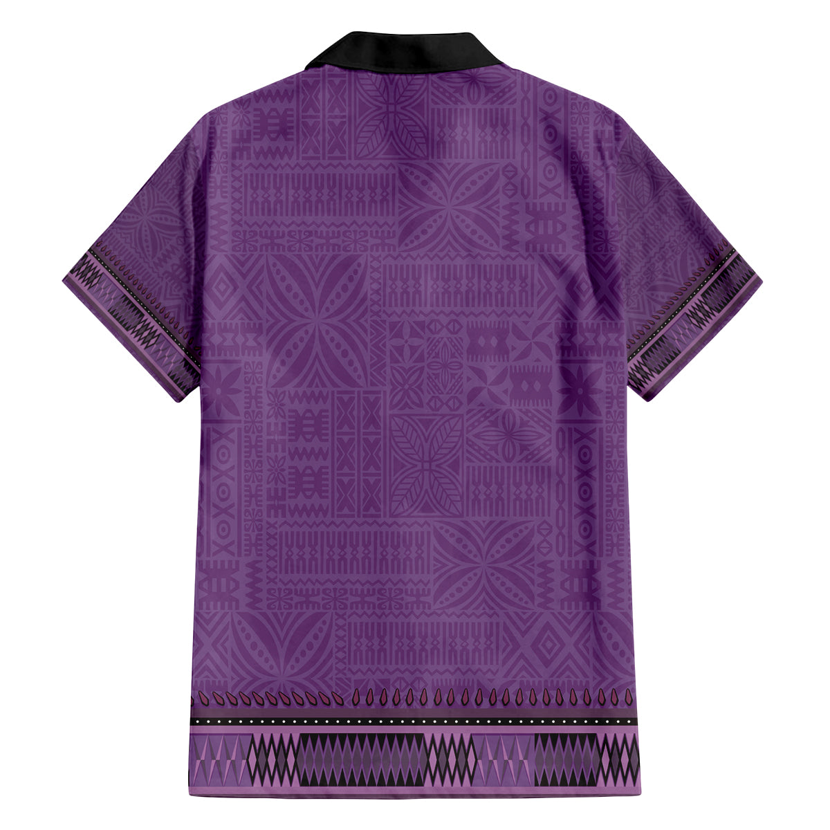 Purple African Dashiki With Fijian Tapa Pattern Family Matching Tank Maxi Dress and Hawaiian Shirt