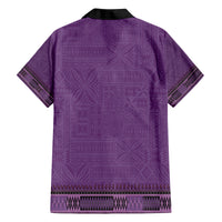 Purple African Dashiki With Fijian Tapa Pattern Family Matching Tank Maxi Dress and Hawaiian Shirt