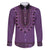 Purple African Dashiki With Fijian Tapa Pattern Family Matching Tank Maxi Dress and Hawaiian Shirt