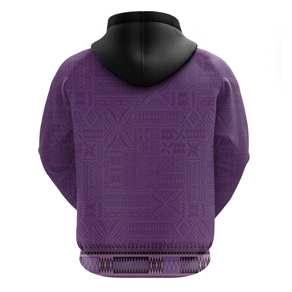 Purple African Dashiki With Fijian Tapa Pattern Hoodie LT14 - Polynesian Pride