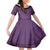 Purple African Dashiki With Fijian Tapa Pattern Kid Short Sleeve Dress