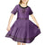 Purple African Dashiki With Fijian Tapa Pattern Kid Short Sleeve Dress