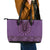 Purple African Dashiki With Fijian Tapa Pattern Leather Tote Bag