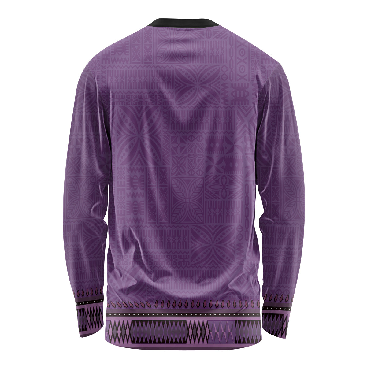 Purple African Dashiki With Fijian Tapa Pattern Long Sleeve Shirt
