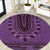Purple African Dashiki With Fijian Tapa Pattern Round Carpet