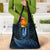 Blue African Dashiki With Aotearoa Maori Grocery Bag Paua Shell Mix Silver Fern
