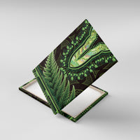 Lime Green African Dashiki With Aotearoa Maori Canvas Wall Art Paua Shell Mix Silver Fern