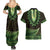 Lime Green African Dashiki With Aotearoa Maori Couples Matching Summer Maxi Dress and Hawaiian Shirt Paua Shell Mix Silver Fern