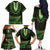 Lime Green African Dashiki With Aotearoa Maori Family Matching Off The Shoulder Long Sleeve Dress and Hawaiian Shirt Paua Shell Mix Silver Fern