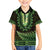 Lime Green African Dashiki With Aotearoa Maori Family Matching Off The Shoulder Long Sleeve Dress and Hawaiian Shirt Paua Shell Mix Silver Fern