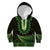 Lime Green African Dashiki With Aotearoa Maori Kid Hoodie Paua Shell Mix Silver Fern