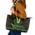 Lime Green African Dashiki With Aotearoa Maori Leather Tote Bag Paua Shell Mix Silver Fern