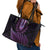 Purple African Dashiki With Aotearoa Maori Leather Tote Bag Paua Shell Mix Silver Fern