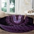 Purple African Dashiki With Aotearoa Maori Round Carpet Paua Shell Mix Silver Fern