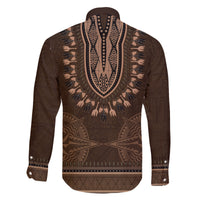 Brown African Dashiki With Tonga Ngatu Pattern Family Matching Puletasi and Hawaiian Shirt LT14 - Polynesian Pride