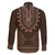 Brown African Dashiki With Tonga Ngatu Pattern Family Matching Tank Maxi Dress and Hawaiian Shirt