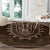 Brown African Dashiki With Tonga Ngatu Pattern Round Carpet