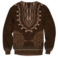 Brown African Dashiki With Tonga Ngatu Pattern Sweatshirt