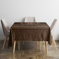 Brown African Dashiki With Tonga Ngatu Pattern Tablecloth