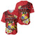 Personalised Tonga Emancipation Day Baseball Jersey Tongan Ngatu Pattern - Red Version