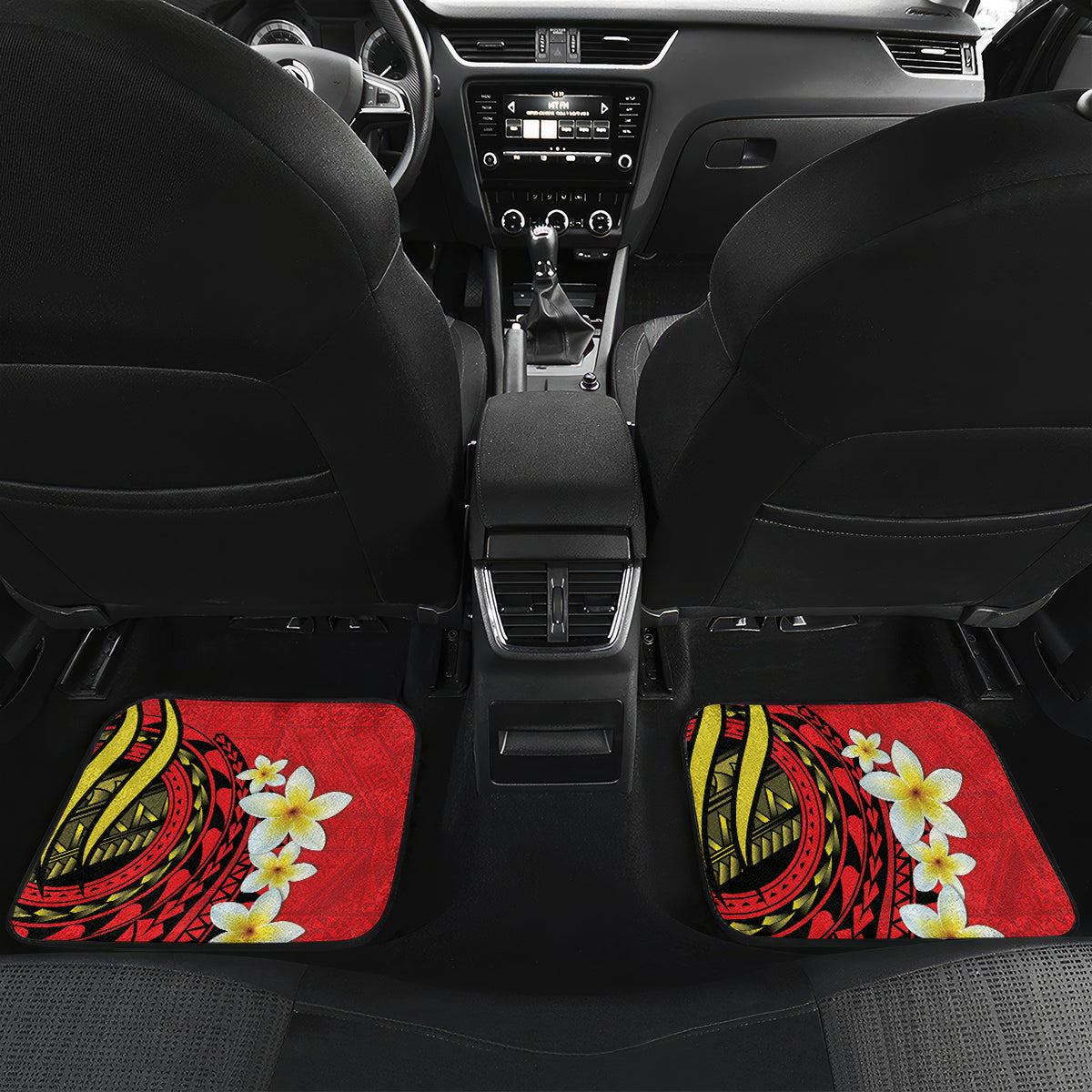Personalised Tonga Emancipation Day Car Mats Tongan Ngatu Pattern - Red Version