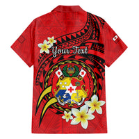 Personalised Tonga Emancipation Day Family Matching Off Shoulder Maxi Dress and Hawaiian Shirt Tongan Ngatu Pattern - Red Version LT14 - Polynesian Pride