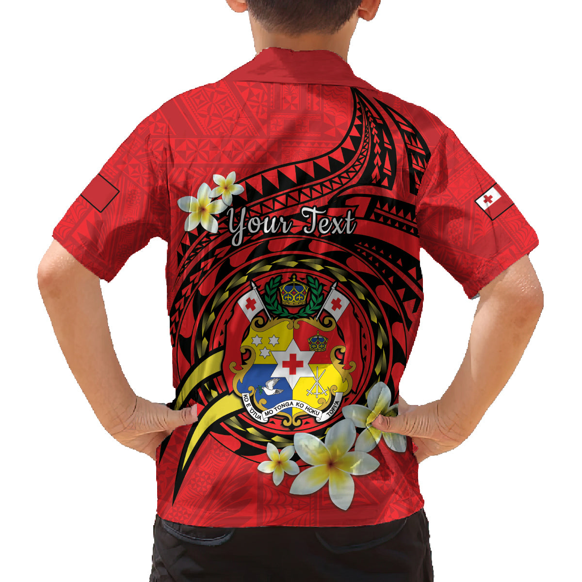 Personalised Tonga Emancipation Day Family Matching Puletasi and Hawaiian Shirt Tongan Ngatu Pattern - Red Version LT14 - Polynesian Pride