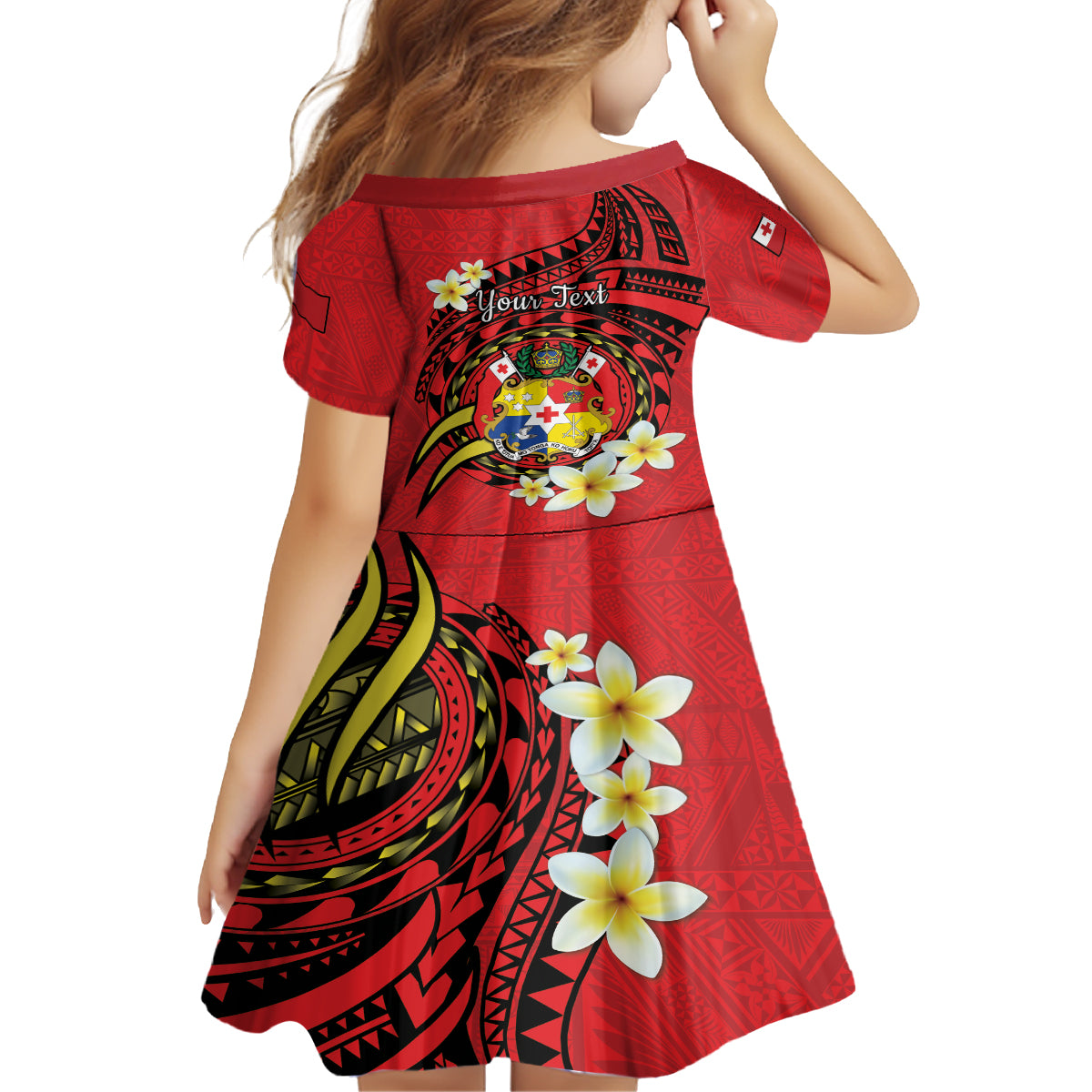 Personalised Tonga Emancipation Day Family Matching Puletasi and Hawaiian Shirt Tongan Ngatu Pattern - Red Version LT14 - Polynesian Pride
