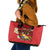 Personalised Tonga Emancipation Day Leather Tote Bag Tongan Ngatu Pattern - Red Version