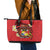Personalised Tonga Emancipation Day Leather Tote Bag Tongan Ngatu Pattern - Red Version