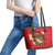 Personalised Tonga Emancipation Day Leather Tote Bag Tongan Ngatu Pattern - Red Version