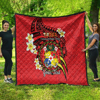 Personalised Tonga Emancipation Day Quilt Tongan Ngatu Pattern - Red Version