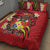 Personalised Tonga Emancipation Day Quilt Bed Set Tongan Ngatu Pattern - Red Version
