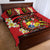Personalised Tonga Emancipation Day Quilt Bed Set Tongan Ngatu Pattern - Red Version