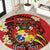 Personalised Tonga Emancipation Day Round Carpet Tongan Ngatu Pattern - Red Version
