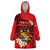 Personalised Tonga Emancipation Day Wearable Blanket Hoodie Tongan Ngatu Pattern - Red Version