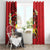 Personalised Tonga Emancipation Day Window Curtain Tongan Ngatu Pattern - Red Version