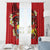 Personalised Tonga Emancipation Day Window Curtain Tongan Ngatu Pattern - Red Version