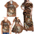Personalised Tonga Emancipation Day Family Matching Off Shoulder Maxi Dress and Hawaiian Shirt Tongan Ngatu Pattern - Brown Version
