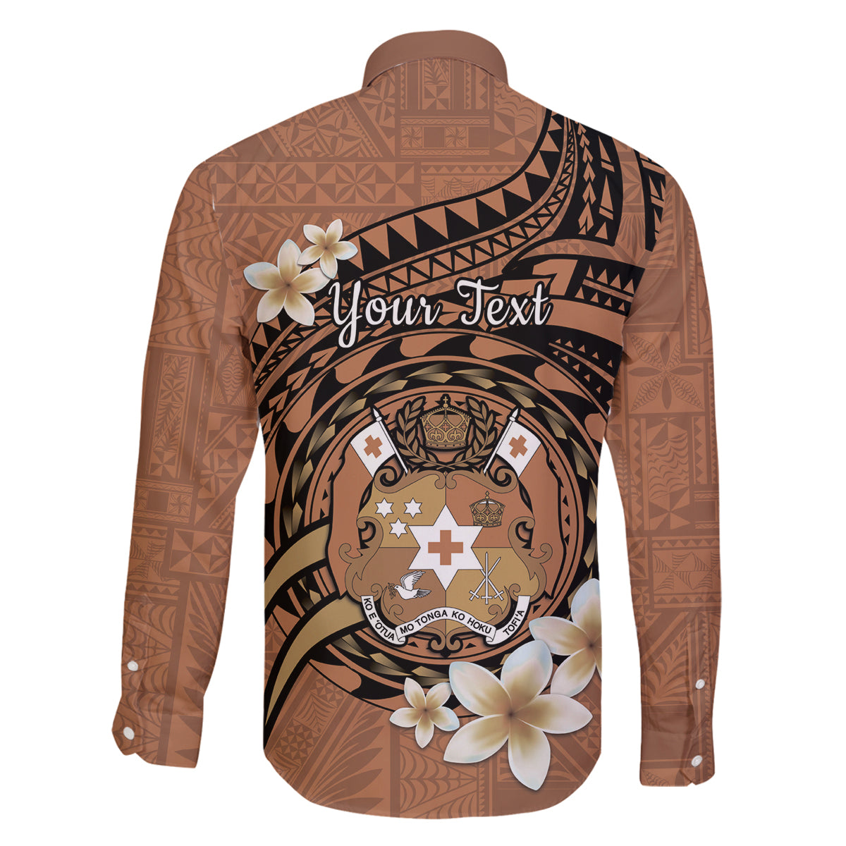 Personalised Tonga Emancipation Day Family Matching Puletasi and Hawaiian Shirt Tongan Ngatu Pattern - Brown Version LT14 - Polynesian Pride
