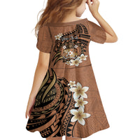 Personalised Tonga Emancipation Day Family Matching Tank Maxi Dress and Hawaiian Shirt Tongan Ngatu Pattern - Brown Version