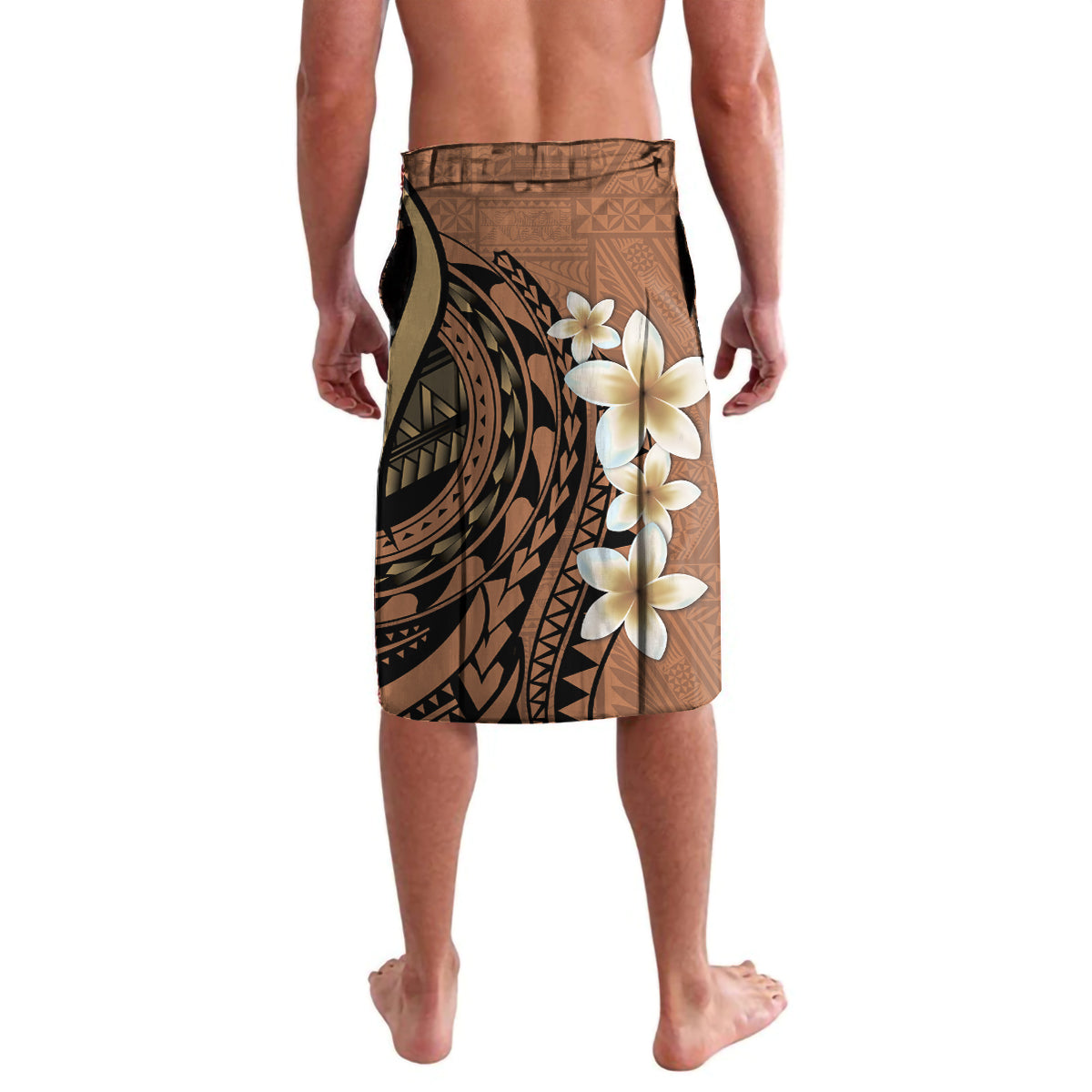 Personalised Tonga Emancipation Day Lavalava Tongan Ngatu Pattern - Brown Version