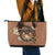 Personalised Tonga Emancipation Day Leather Tote Bag Tongan Ngatu Pattern - Brown Version