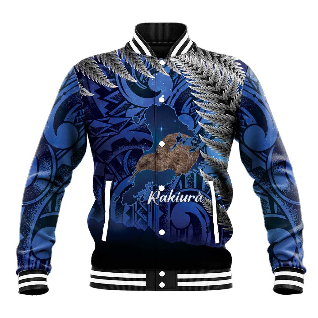 New Zealand Stewart Island Baseball Jacket Rakiura Kiwi Maori Glowing Sky