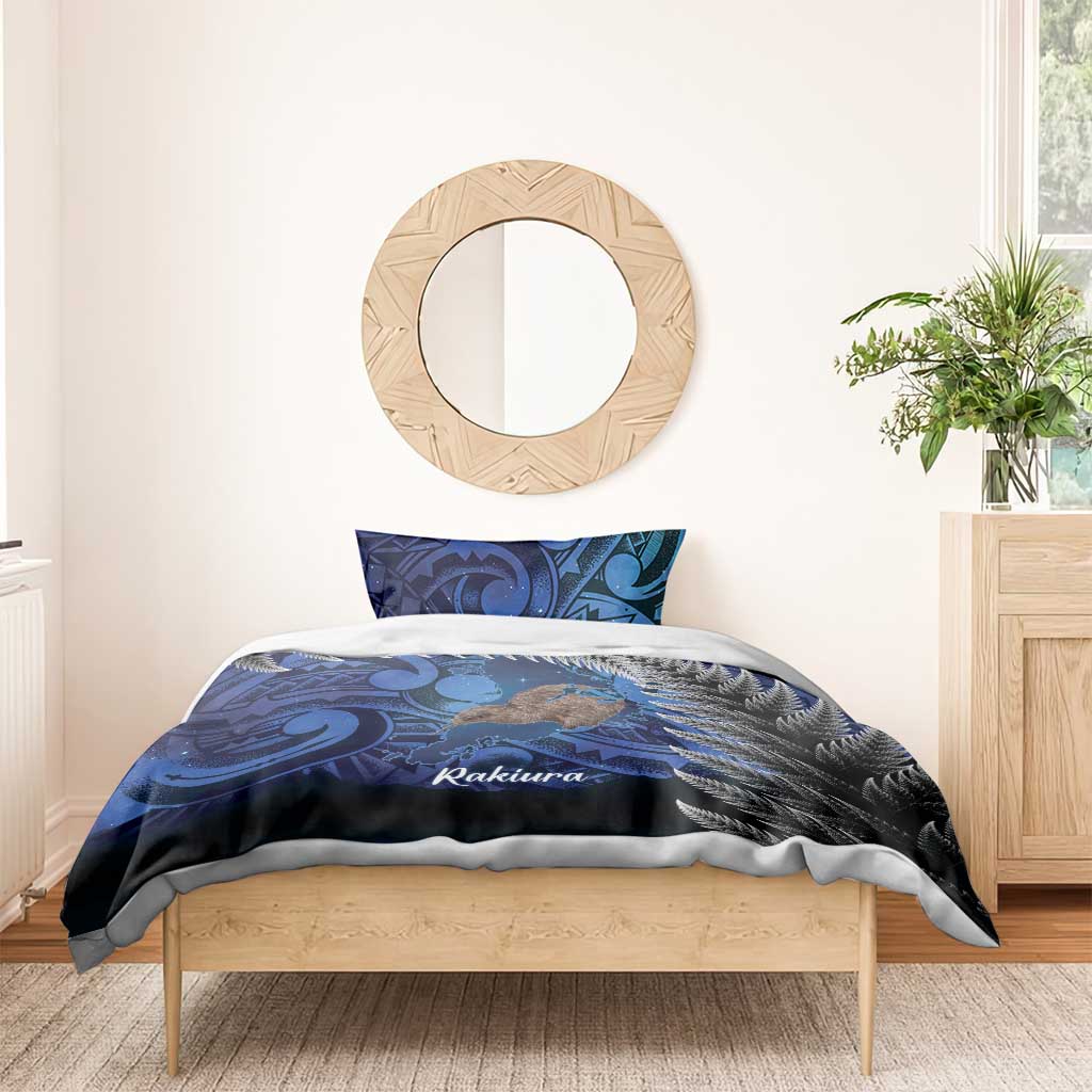 New Zealand Stewart Island Bedding Set Rakiura Kiwi Maori Glowing Sky