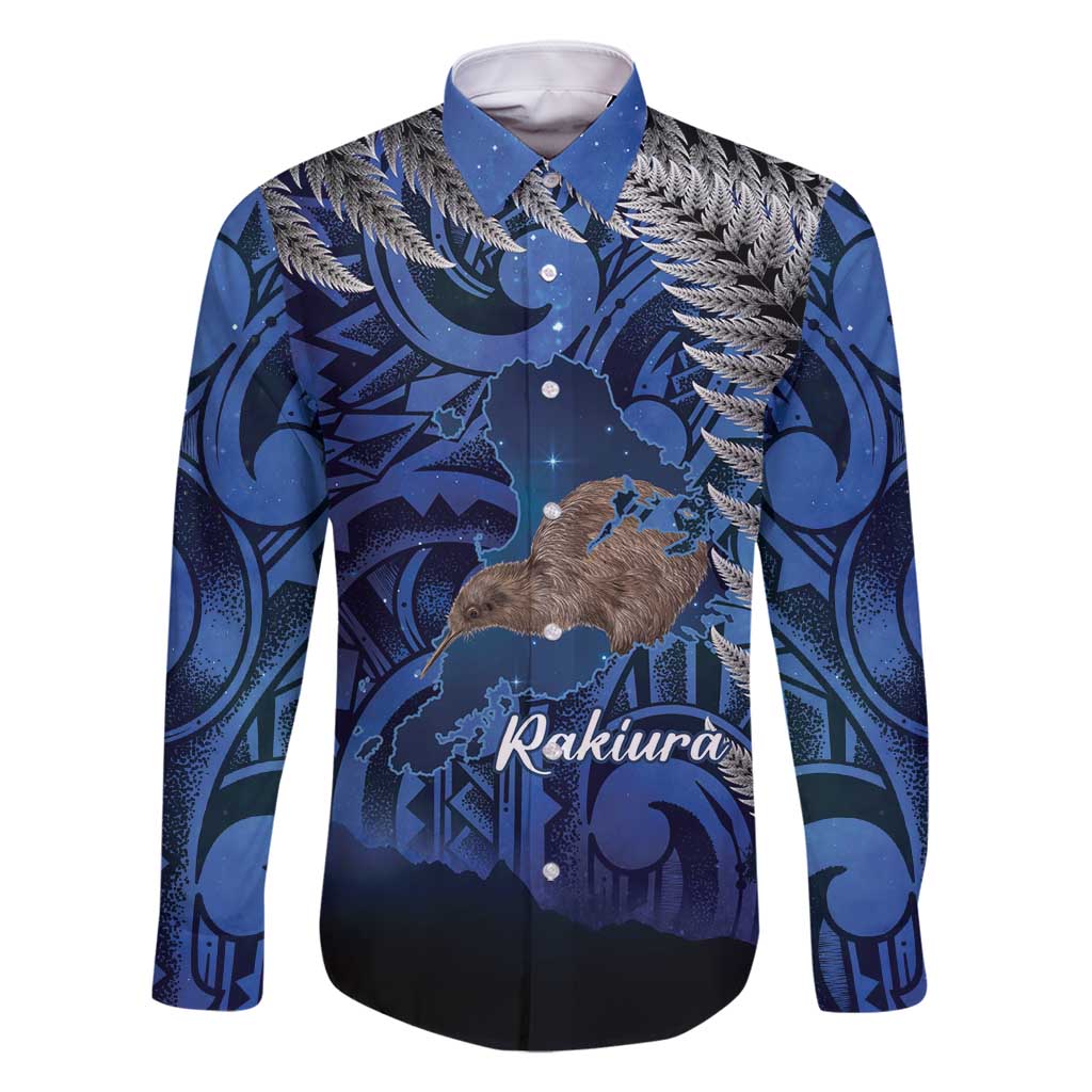 New Zealand Stewart Island Family Matching Long Sleeve Bodycon Dress and Hawaiian Shirt Rakiura Kiwi Maori Glowing Sky