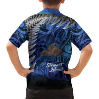 New Zealand Stewart Island Family Matching Puletasi and Hawaiian Shirt Rakiura Kiwi Maori Glowing Sky