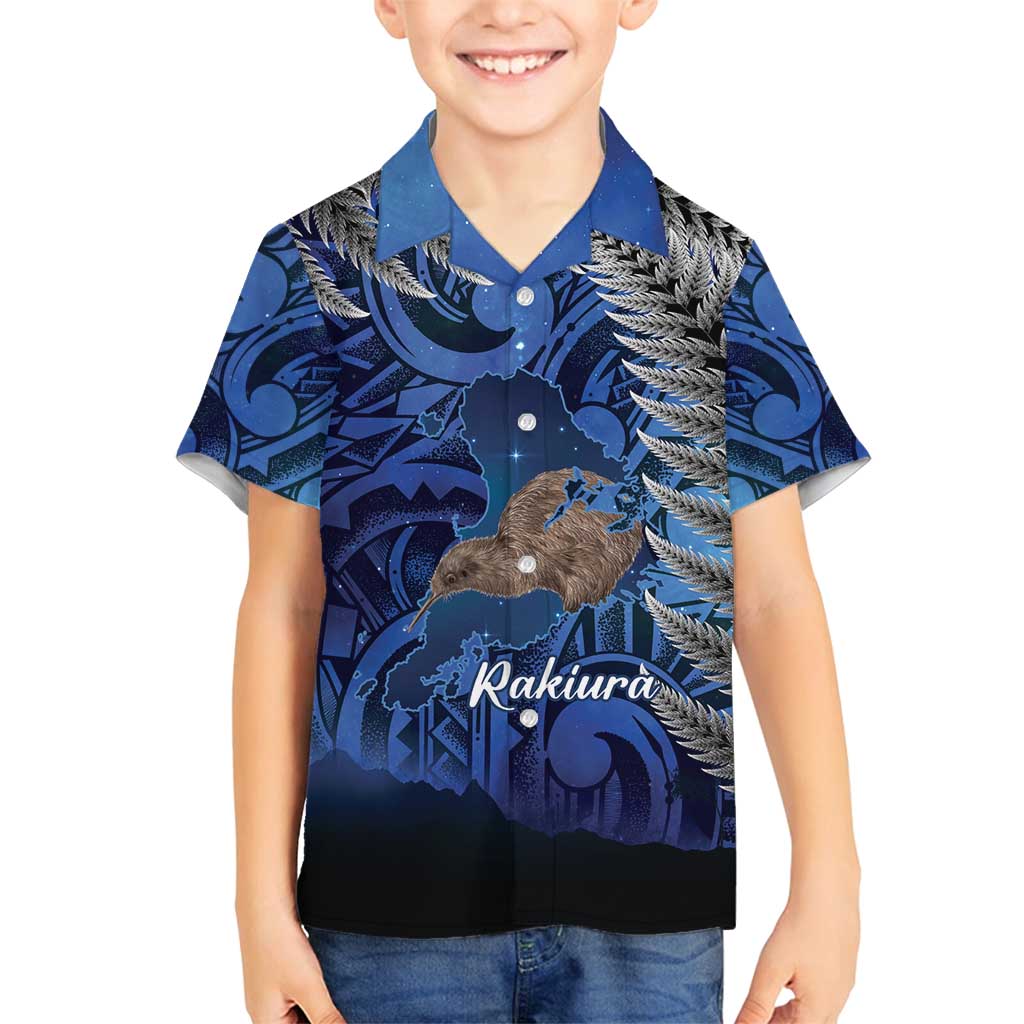 New Zealand Stewart Island Family Matching Puletasi and Hawaiian Shirt Rakiura Kiwi Maori Glowing Sky
