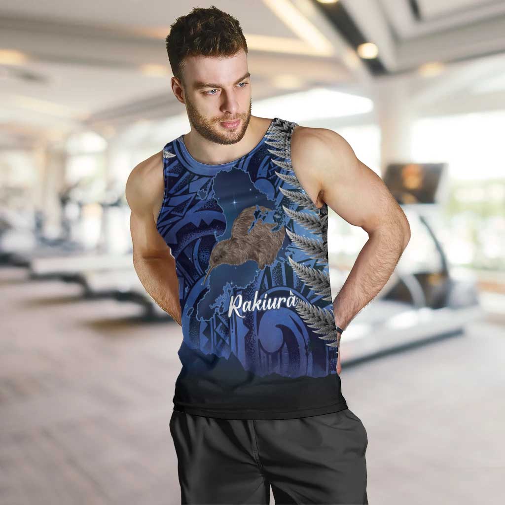 New Zealand Stewart Island Men Tank Top Rakiura Kiwi Maori Glowing Sky