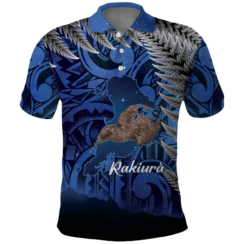 New Zealand Stewart Island Polo Shirt Rakiura Kiwi Maori Glowing Sky